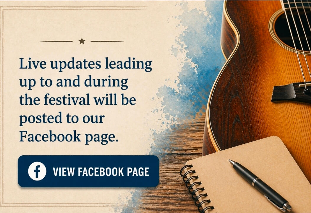 Live updates leading up to and during the festival will be posted to our Facebook page (https://www.facebook.com/natchezsongwritersfestival@blank)
